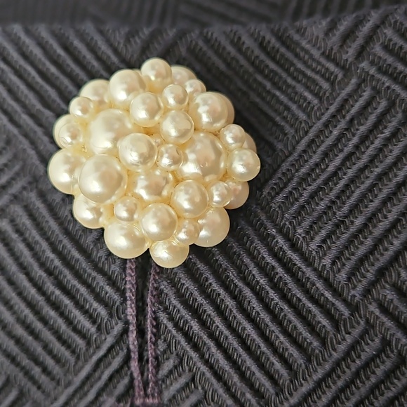 Akris Silk Wool-blend Short Sleeve Blazer Jacket Pearls Twee Luxury Size 10 - Picture 5 of 14